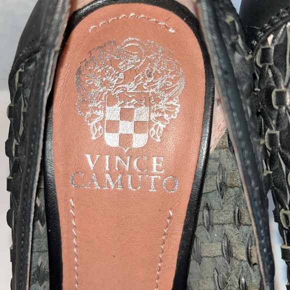 VINCE CAMUTO Woven Leather Peep Toe Platform Heels    Size 6 - Picture 2 of 8
